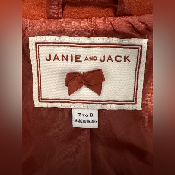 Janie & Jack Red Button-Up Jacket size 7-8 Kids Coat - Picture 8 of 11